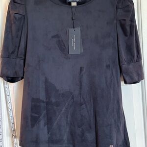 NWT SM Navy Blue Suede Tommy Hilfiger Women's Top